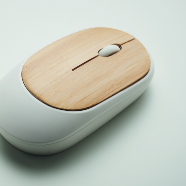 Logo trade advertising products image of: Wireless mouse in bamboo