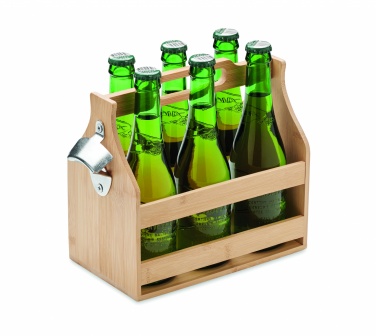 Logo trade business gift photo of: 6 beer crate in bamboo