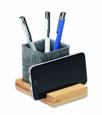 Logo trade promotional gifts image of: RPET felt pen pot phone stand