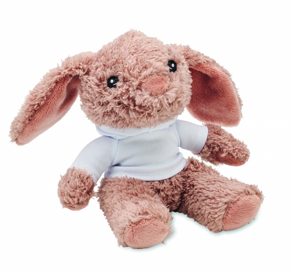 Logo trade promotional gift photo of: Bunny plush wearing a hoodie