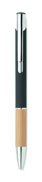 Logo trade advertising product photo of: Ballpoint pen made of aluminum with a bamboo grip