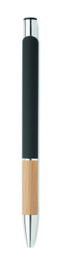 Logo trade promotional merchandise picture of: Ballpoint pen made of aluminum with a bamboo grip