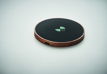 Logo trade promotional product photo of: Wireless charger in acacia 15W