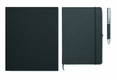 Logo trade promotional product photo of: Recycled leather notebook set