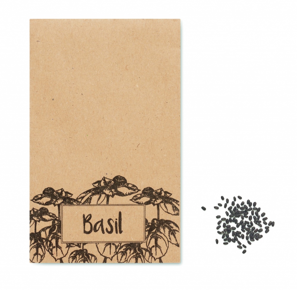 Logotrade advertising product picture of: Basil seeds in craft envelope