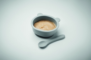 Logo trade promotional giveaways image of: Silicone spoon, bowl baby set