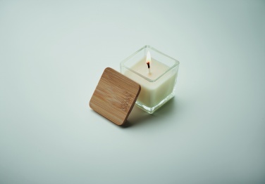 Logo trade promotional merchandise picture of: Squared fragranced candle 50gr