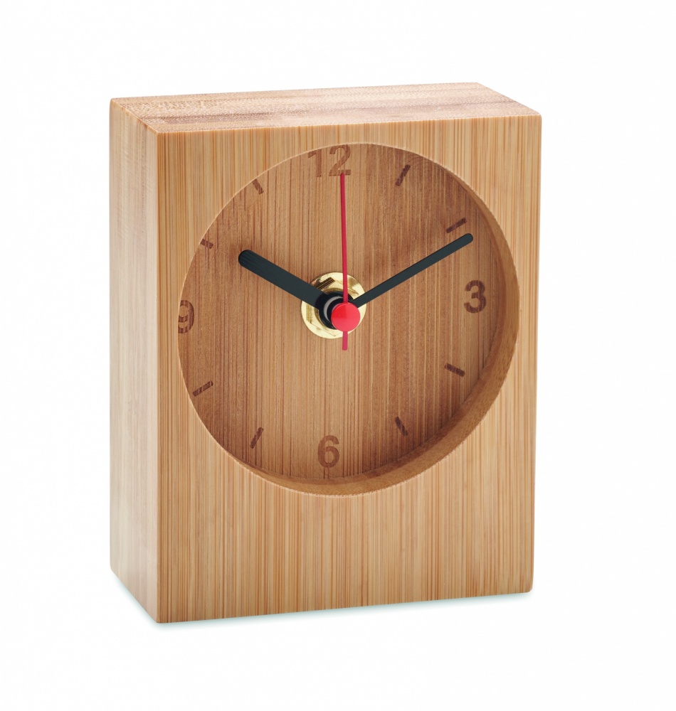 Logo trade promotional gift photo of: Bamboo table clock