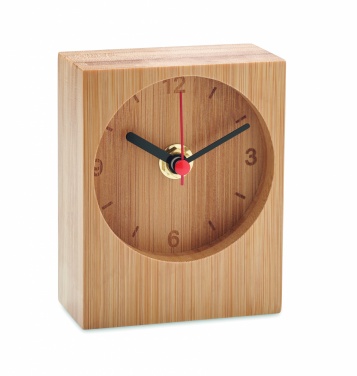 Logo trade promotional gifts picture of: Bamboo table clock