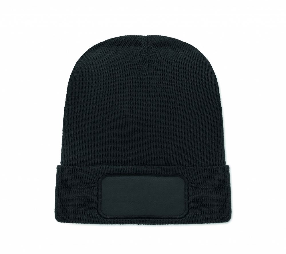 Logo trade promotional giveaways picture of: Unisex beanie RPET polyester