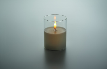 Logo trade advertising product photo of: LED wax candle in glass holder