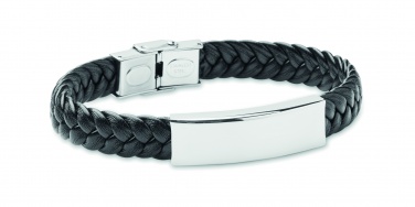 Logo trade advertising products image of: Braided faux leather bracelet