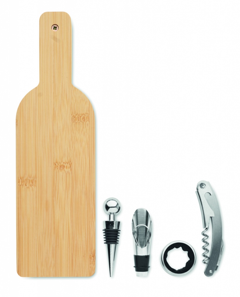 Logo trade promotional giveaways image of: Bottle shaped wine set