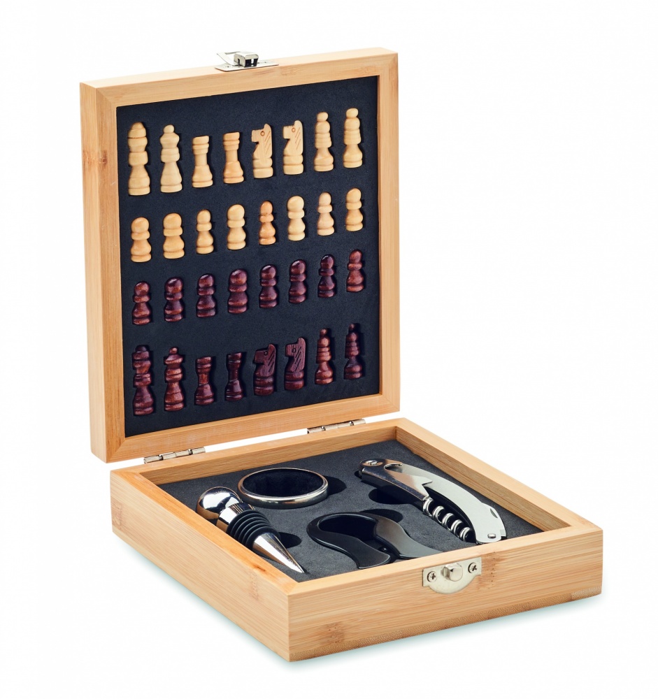 Logo trade promotional giveaway photo of: Chess board wine set