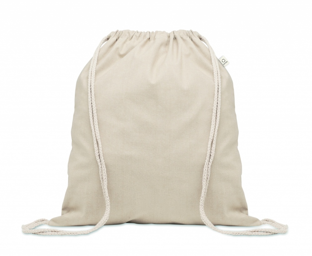 Logo trade promotional merchandise picture of: Recycled cotton drawstring bag