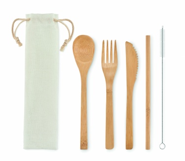 Logotrade advertising product image of: Bamboo cutlery with straw