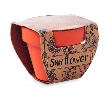 Logo trade business gifts image of: Terracotta pot 'sunflower'