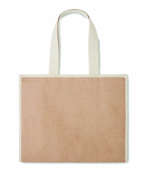 Logo trade promotional giveaway photo of: Jute and canvas cooler bag