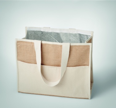 Logo trade promotional products picture of: Jute and canvas cooler bag