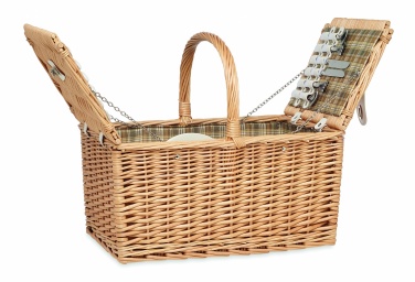 Logo trade promotional product photo of: Wicker picnic basket 4 people