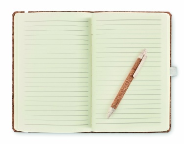 Logo trade promotional merchandise photo of: A5 cork notebook with pen