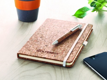 Logo trade promotional items image of: A5 cork notebook with pen