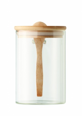 Logotrade promotional gift picture of: Glass jar with spoon 600 ml