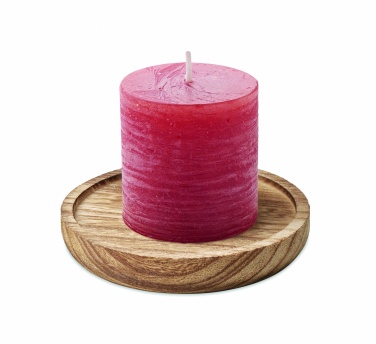 Logo trade business gift photo of: Candle on round wooden base