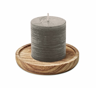 Logo trade corporate gift photo of: Candle on round wooden base