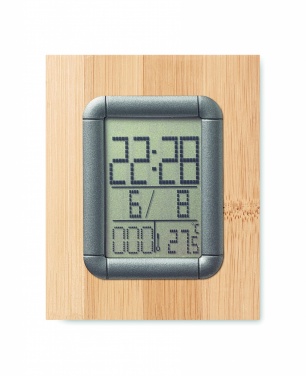 Logotrade advertising product image of: Bamboo pen holder and LCD clock