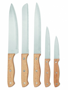 Logo trade promotional giveaway photo of: 5 piece knife set in base