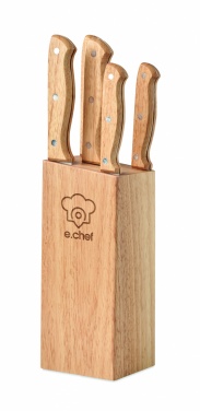 Logo trade promotional giveaways picture of: 5 piece knife set in base