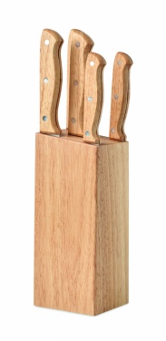 Logo trade promotional gifts picture of: 5 piece knife set in base