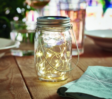 Logo trade business gifts image of: Solar mason jar outdoor lamp