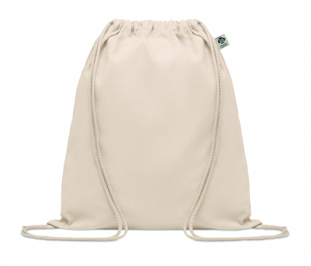 Logo trade promotional gifts image of: Organic cotton drawstring bag