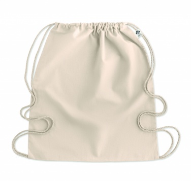 Logo trade promotional giveaways image of: Organic cotton drawstring bag