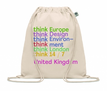 Logo trade advertising products image of: Organic cotton drawstring bag