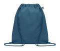 Organic cotton drawstring bag, Blue