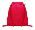 Organic cotton drawstring bag, Red