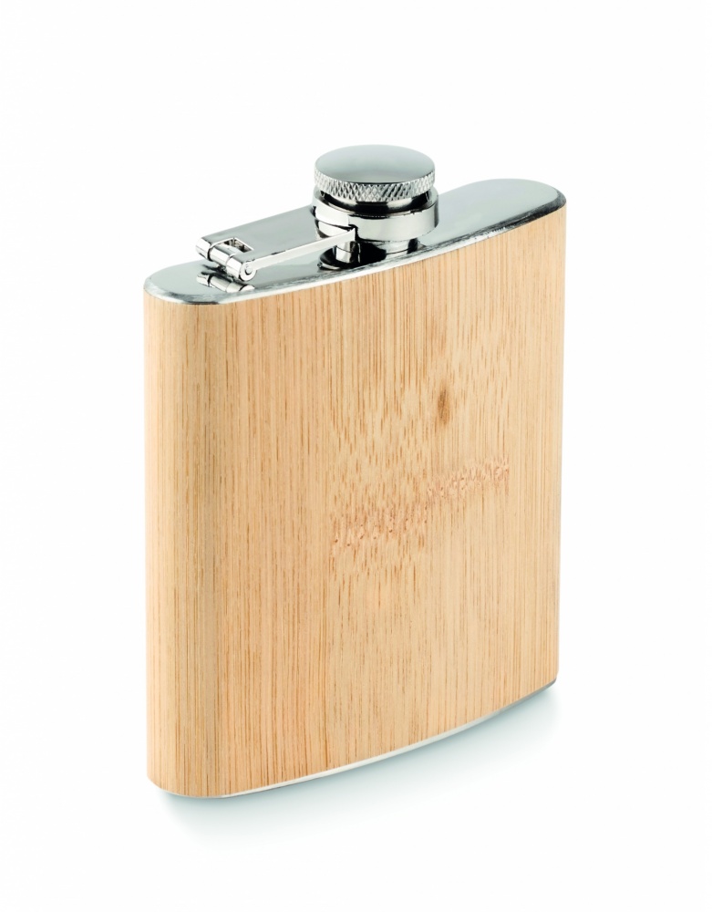 Logo trade promotional products image of: Bamboo slim hip flask 170ml