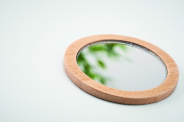 Logo trade promotional merchandise picture of: Bamboo make-up mirror