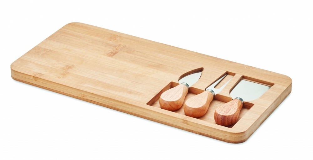 Logotrade promotional gifts photo of: Bamboo Cheese board set Leipzig