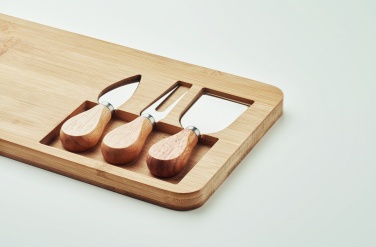 Logo trade promotional giveaways picture of: Bamboo Cheese board set Leipzig