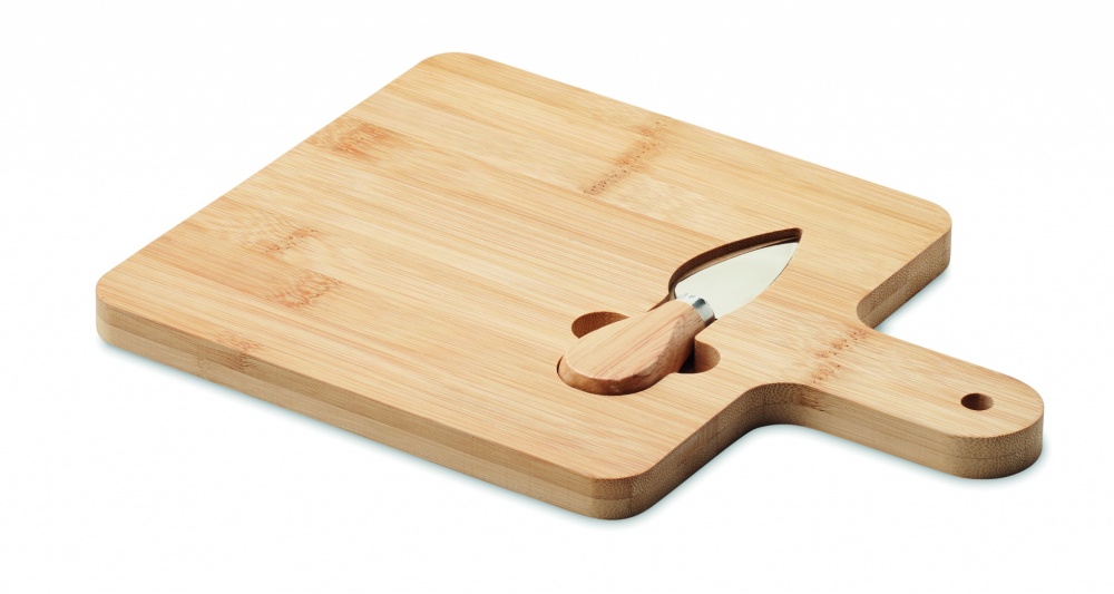 Logo trade promotional products picture of: Cheese board set in bamboo Bremen