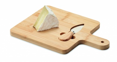 Logo trade promotional giveaways image of: Cheese board set in bamboo Bremen