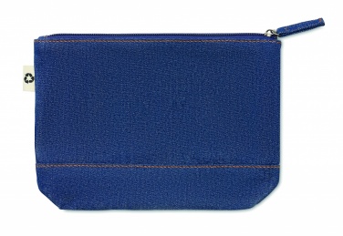 Logo trade corporate gifts image of: Recycled denim cosmetic pouch