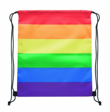 Logo trade advertising products picture of: Rainbow RPET drawstring bag