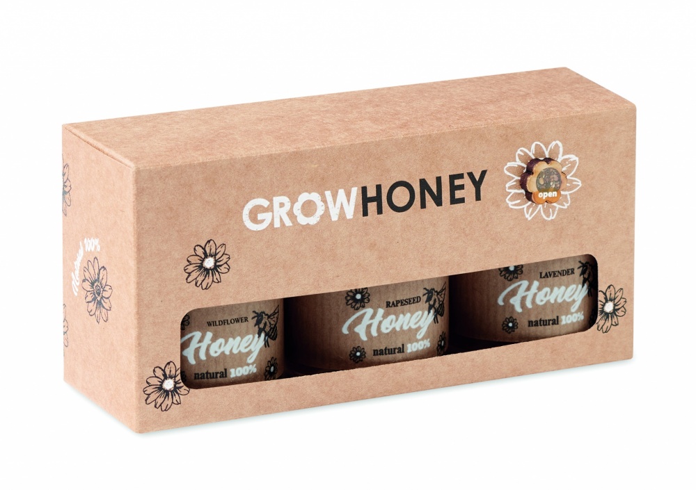 Logo trade promotional product photo of: Set of 3 wildflower honey