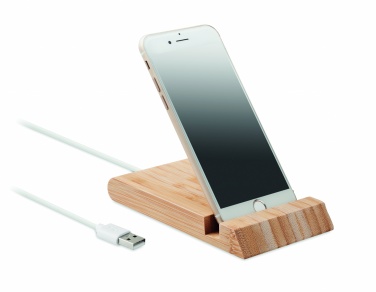 Logo trade advertising products image of: Bamboo wireless charger  10W ODOS