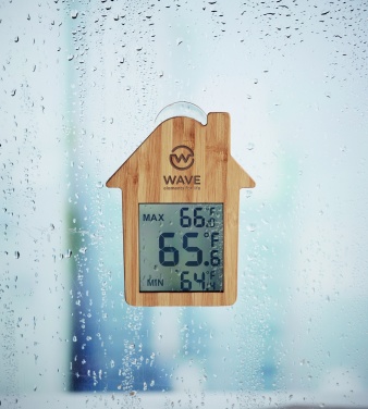 Logo trade business gift photo of: Bamboo weather station HISA